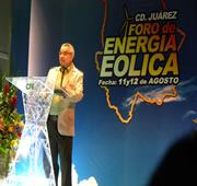 Marco Antonio Borja presents the history of the eolic energy in the world and in Mexico