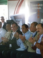 Governor Duarte with Francisco Patiño from the Infrastructure Fund, Mayor Marco Adan Quesada and local Representative Rene Franco