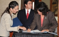 Signing Ceremony with KfW representative Ingrid Hahn Arellano.